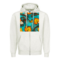 Oatmeal Heather autumn leaves seamless pattern Zipper Hoodie - BundleAndBundleShop