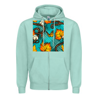 Seafoam autumn leaves seamless pattern Zipper Hoodie - BundleAndBundleShop