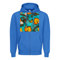 True Royal autumn leaves seamless pattern Zipper Hoodie - BundleAndBundleShop