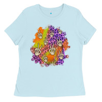 Baby Blue halloween patch Ladies Tee - BundleAndBundleShop