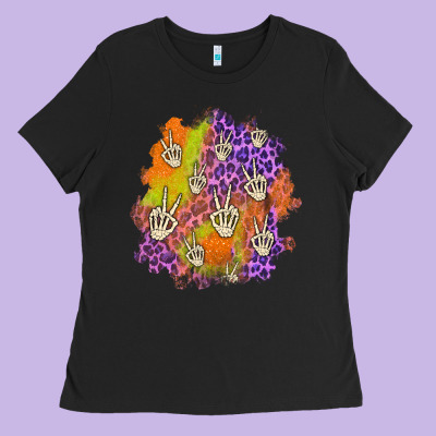Halloween Patch Ladies Tee Designed By Bundleandbundleshop