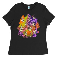 Black halloween patch Ladies Tee - BundleAndBundleShop