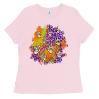 Bubblegum Pink halloween patch Ladies Tee - BundleAndBundleShop