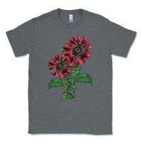 Charcoal Heather 2 Chocolate sunflower Classic Tee - LillyAllenDesigns
