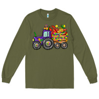 Army Green mardi gras tractor Long Sleeve Tee - CowGirlArtShop