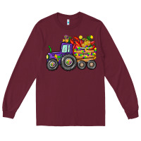 Burgundy mardi gras tractor Long Sleeve Tee - CowGirlArtShop