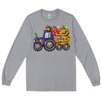 Heather Grey mardi gras tractor Long Sleeve Tee - CowGirlArtShop