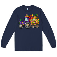 Navy mardi gras tractor Long Sleeve Tee - CowGirlArtShop