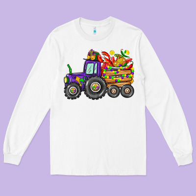 Mardi Gras Tractor Long Sleeve Tee Designed By Cowgirlartshop