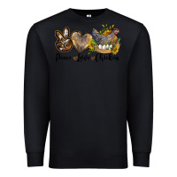 Black peace love chicken Premium Sweatshirt - LillyAllenDesigns
