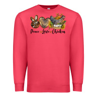 Cardinal peace love chicken Premium Sweatshirt - LillyAllenDesigns