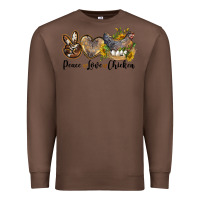 Chestnut peace love chicken Premium Sweatshirt - LillyAllenDesigns