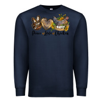 Navy peace love chicken Premium Sweatshirt - LillyAllenDesigns