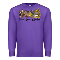 Purple peace love chicken Premium Sweatshirt - LillyAllenDesigns