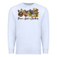 White peace love chicken Premium Sweatshirt - LillyAllenDesigns