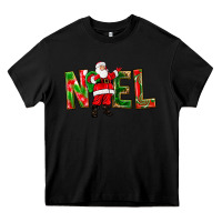 Black Noel Santa Heavy Core Tee - NancyCooperArtShop