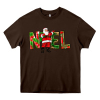 Chocolate Brown Noel Santa Heavy Core Tee - NancyCooperArtShop