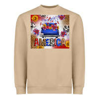 Mushroom Fourth Of July America Truck Heavyweight Sweatshirt - FaDigitalArtStudio