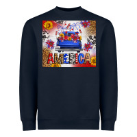 Navy Fourth Of July America Truck Heavyweight Sweatshirt - FaDigitalArtStudio