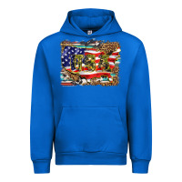 Cobalt western america map usa Urban Hoodie - BarkalooDesign