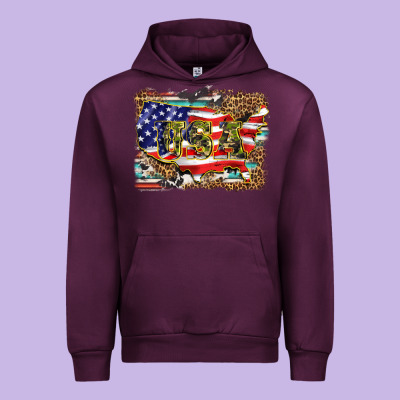 Western America Map Usa Urban Hoodie Designed By Barkaloodesign