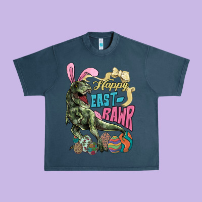 Happy Easter Day T-rex Urban Heavy Tee Designed By Nancycooperartshop