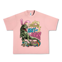 Salmon Happy Easter Day T-rex Urban Heavy Tee - NancyCooperArtShop