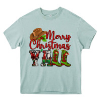 Merry Christmas Y'all Cowboy Heavy Core Tee | Teevron