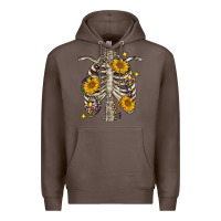 Coffee mardi gras chest sunflowers skeleton Premium Hoodie - FaDigitalArtStudio