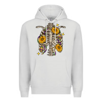 Dove Grey mardi gras chest sunflowers skeleton Premium Hoodie - FaDigitalArtStudio