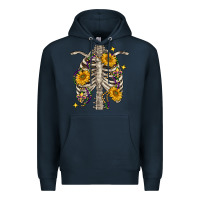 Navy mardi gras chest sunflowers skeleton Premium Hoodie - FaDigitalArtStudio