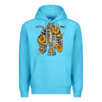 Ocean Blue mardi gras chest sunflowers skeleton Premium Hoodie - FaDigitalArtStudio