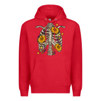 Red mardi gras chest sunflowers skeleton Premium Hoodie - FaDigitalArtStudio