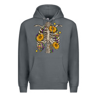 Rock mardi gras chest sunflowers skeleton Premium Hoodie - FaDigitalArtStudio
