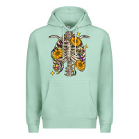 Seafoam mardi gras chest sunflowers skeleton Premium Hoodie - FaDigitalArtStudio