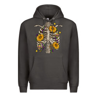 Smoke mardi gras chest sunflowers skeleton Premium Hoodie - FaDigitalArtStudio