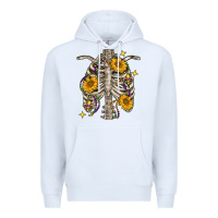 White mardi gras chest sunflowers skeleton Premium Hoodie - FaDigitalArtStudio