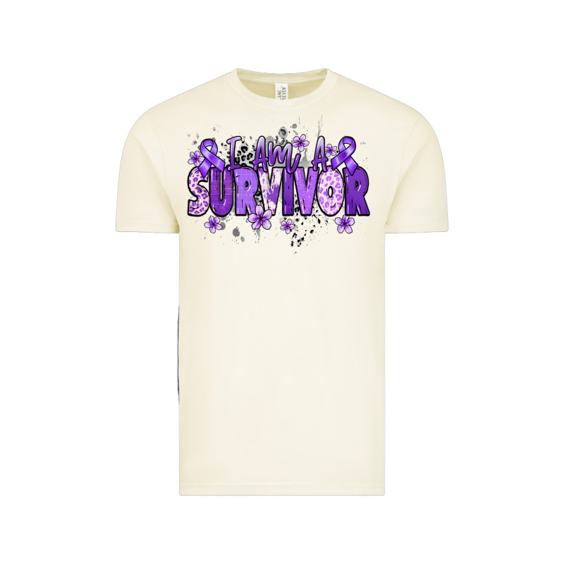 I Am A Survivor Purple Ribbon Vintage Tee by NancyCooperArtShop | Teevron