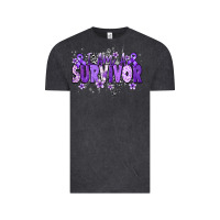 Vintage Black I am a survivor purple ribbon Vintage Tee - NancyCooperArtShop