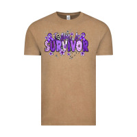 Vintage Coffee I am a survivor purple ribbon Vintage Tee - NancyCooperArtShop