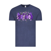 Vintage Denim I am a survivor purple ribbon Vintage Tee - NancyCooperArtShop