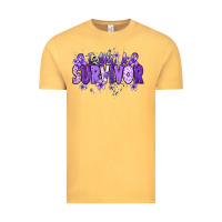 Vintage Mustard I am a survivor purple ribbon Vintage Tee - NancyCooperArtShop
