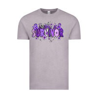 Vintage Zinc I am a survivor purple ribbon Vintage Tee - NancyCooperArtShop
