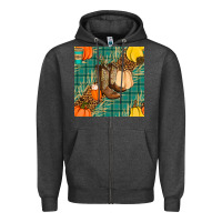 Charcoal Heather fall boot seamless pattern Zipper Hoodie - BundleAndBundleShop