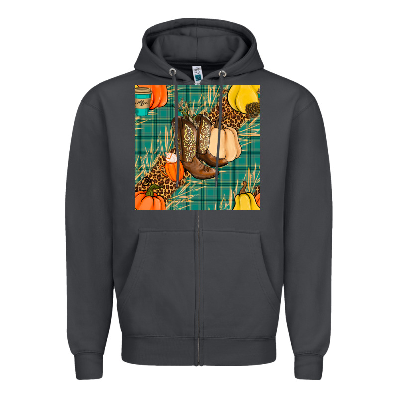 Fall Boot Seamless Pattern Zipper Hoodie by BundleAndBundleShop | Teevron