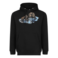 Black california sea otter Heavyweight Hoodie - LillyAllenDesigns