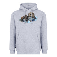 Heather Grey california sea otter Heavyweight Hoodie - LillyAllenDesigns