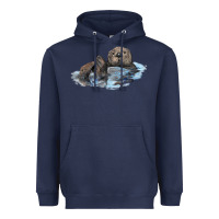 Navy california sea otter Heavyweight Hoodie - LillyAllenDesigns