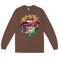 Chestnut mardi gras lips Long Sleeve Tee - CowGirlArtShop