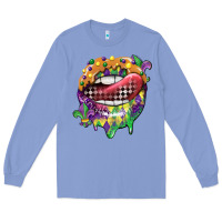 Colony Blue mardi gras lips Long Sleeve Tee - CowGirlArtShop